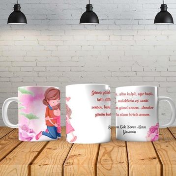 Angel Of Life Anneler Günü 4 Kişiye Özel Baskılı Yeni Tasarım Kupa Bardak