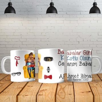 Angel Of Life Babalar Günü 2 Kişiye Özel Baskılı Yeni Tasarım Sihirli Kupa Bardak