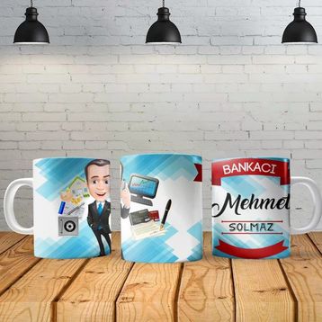 Angel Of Life Bankacı Erkek Kişiye Özel Baskılı Yeni Tasarım Kupa Bardak