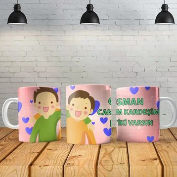Angel Of Life Canım Kardeşim - Erkek Kişiye Özel Baskılı Yeni Tasarım Sihirli Kupa Bardak