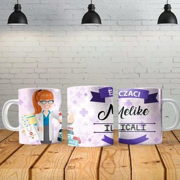 Angel Of Life Eczacı Kadın Kişiye Özel Baskılı Yeni Tasarım Sihirli Kupa Bardak