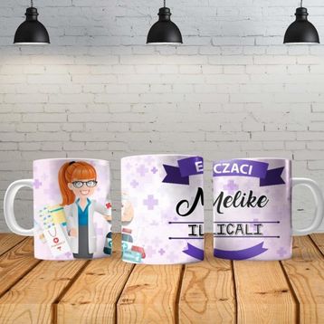 Angel Of Life Eczacı Kadın Kişiye Özel Baskılı Yeni Tasarım Sihirli Kupa Bardak