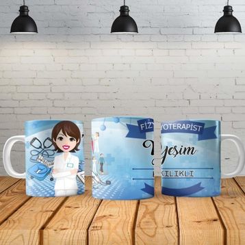 Angel Of Life Fizyoterapist Kadın Kişiye Özel Baskılı Yeni Tasarım Sihirli Kupa Bardak