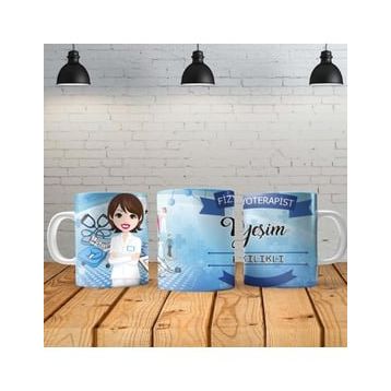 Angel Of Life Fizyoterapist Kadın Kişiye Özel Baskılı Yeni Tasarım Sihirli Kupa Bardak
