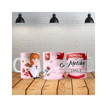 Angel Of Life Hemşire Kadın Kişiye Özel Baskılı Yeni Tasarım Sihirli Kupa Bardak