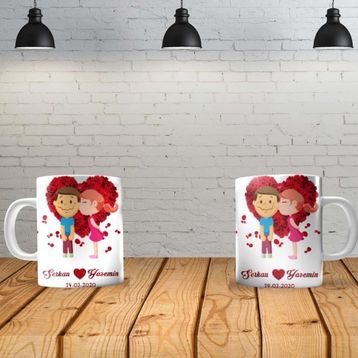Angel Of Life I Love You 1 Kişiye Özel Baskılı Yeni Tasarım Sihirli Kupa Bardak