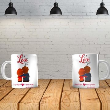 Angel Of Life I Love You 1 Kişiye Özel Baskılı Yeni Tasarım Sihirli Kupa Bardak