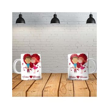 Angel Of Life I Love You 1 Kişiye Özel Baskılı Yeni Tasarım Sihirli Kupa Bardak
