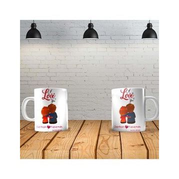 Angel Of Life I Love You 4 Kişiye Özel Baskılı Yeni Tasarım Sihirli Kupa Bardak