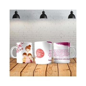 Angel Of Life Kadınlar Günü 3 Kişiye Özel Baskılı Yeni Tasarım Sihirli Kupa Bardak