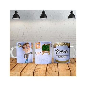 Angel Of Life Matematik Öğretmeni Erkek Kişiye Özel Baskılı Yeni Tasarım Sihirli Kupa Bardak