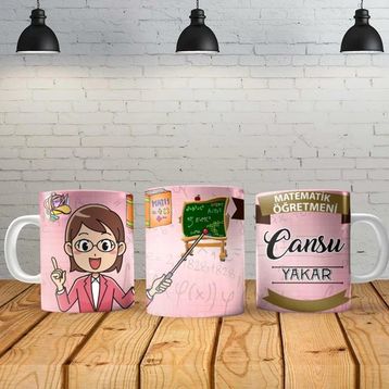 Angel Of Life Matematik Öğretmeni Kadın Kişiye Özel Baskılı Yeni Tasarım Sihirli Kupa Bardak