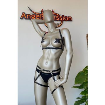 Angels Passion Kısa Bacak Harness ve Yelek Harness