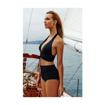 Angelsin Siyah Şık Bikini Üst