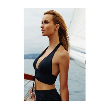 Angelsin Siyah Şık Bikini Üst
