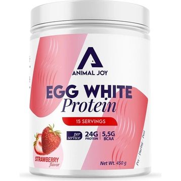 Animal Joy Egg White 450 gr 15 Servis Çilek Aromalı Protein Tozu