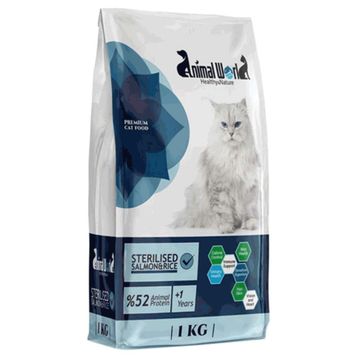 Animal World 1 kg Sterilised Somonlu Kısırlaştırılmış Kuru Kedi Maması
