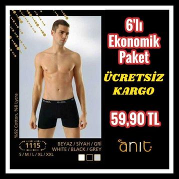 Anıt 1115 Kısa Paça Siyah Boxer