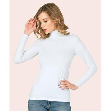Anıt 2141 6 Adet Likralı Balıkçı Yaka Uzun Kol Bayan Body Tişört