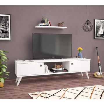 Ankara MobiLya Emre Beyaz 140 cm Tv Sehpası