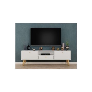 Ankara Mobilya Penta Ahşap Ayaklı 160 cm Beyaz Tv Sehpası