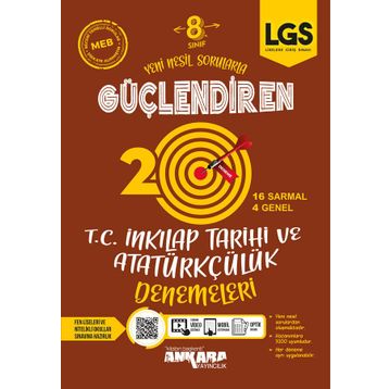 Ankara Yayıncılık 8. Sınıf T.C. Inkılap Tarihi ve Atatürkçülük 20 Güçlendiren Denemeleri