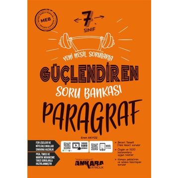 Ankara Yayınları 2020 7. Sınıf Paragraf Güçlendiren Soru Bankası