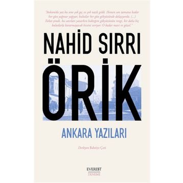 Ankara Yazıları Nahid Sırrı Örik
