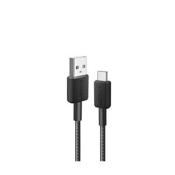 Anker 322 USB-C to USB-A 1.8 m 30W Siyah Şarj Data Kablosu