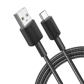 Anker 322 USB-C to USB-A 1.8 m 30W Siyah Şarj Data Kablosu