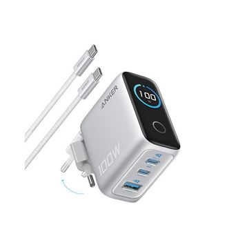 Anker B121B Gümüş 100 W Type-C Kablolu Hızlı Şarj Aleti