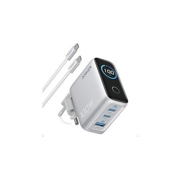 Anker B121B Gümüş 100 W Type-C Kablolu Hızlı Şarj Aleti