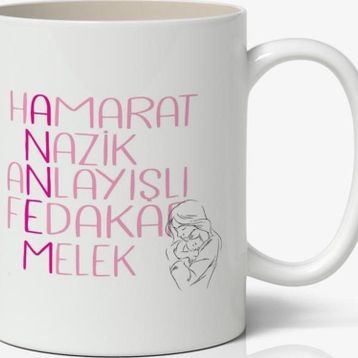 Annem Detaylı Yazılı Baskılı Kupa