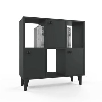 Anzera Opus Siyah 90x35x95 cm Çok Amaçlı Dolap