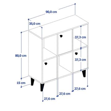 Anzera Opus Siyah 90x35x95 cm Çok Amaçlı Dolap