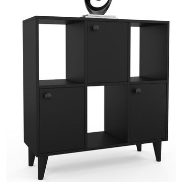 Anzera Opus Siyah 90x35x95 cm Çok Amaçlı Dolap