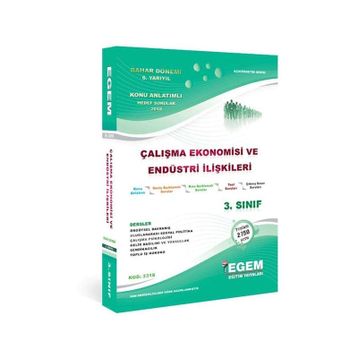Aöf Çalışma Ekonomisi 3. Sınıf 6. Yarıyıl Bahar Dönemi Konu Anlatımlı Soru Bankası