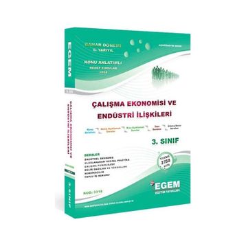 Aöf Çalışma Ekonomisi 3. Sınıf 6. Yarıyıl Bahar Dönemi Konu Anlatımlı Soru Bankası