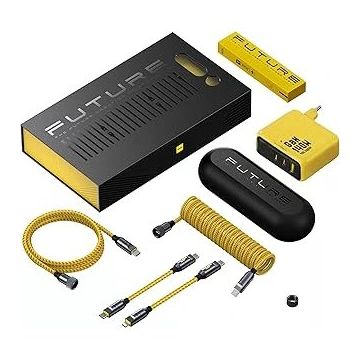 Aohi The Future Creative Power 240W 2.6 mt 480 MBPS PD 3.1 MFI Lisanslı Süper Hızlı Şarj ve Data Kablo + Youth 140W 3 Portlu Şarj Adaptörü Seti