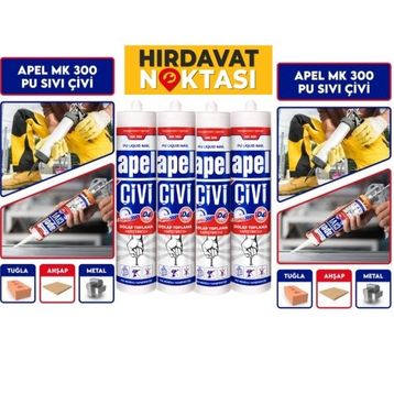 Apel PU Sıvı Çivi Şeffaf 4x300 gr Montaj Yapıştırıcısı