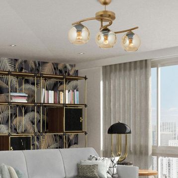 Aplika Elite 3'lü Eskitme Bal Camlı Modern Avize