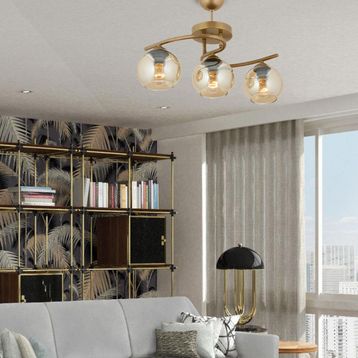 Aplika Elite 3'lü Eskitme Bal Camlı Modern Avize