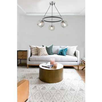 Apliqa 3418-03-BL Flora 3'lü Krom Detaylı Avize