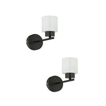 Apliqa 3447-01-UP-02 Lima Siyah Modern 2'li Aplik Seti