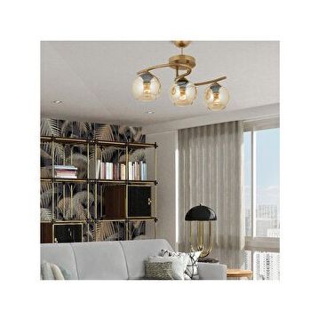 Apliqa 3606-03-FR Elite 3lü Eskitme Bal Camlı Salon Avize