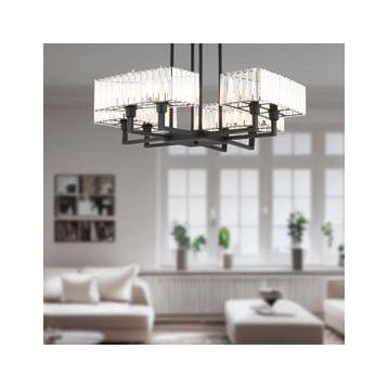 Apliqa 3929-08-BL Brambles 8'li Siyah Kristalli Taşlı Modern Tasarım Kristal Salon Avize