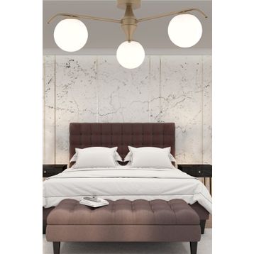 Apliqa 3948-03P-FR Diaspor 3'lü Yuvarlak Eskitme Beyaz Camlı Modern Plafonyer Retro Avize