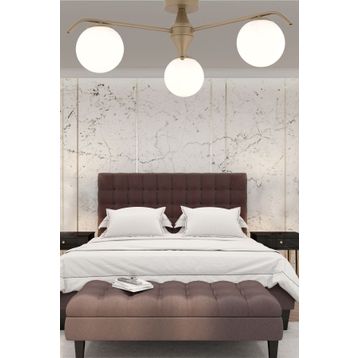 Apliqa 3948-03P-FR Diaspor 3'lü Yuvarlak Eskitme Beyaz Camlı Modern Plafonyer Retro Avize