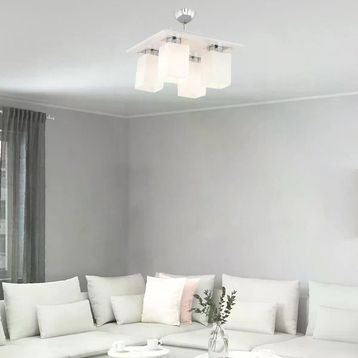 Apliqa Atlas 4 Lü Beyaz Kare Modern Spot Avize