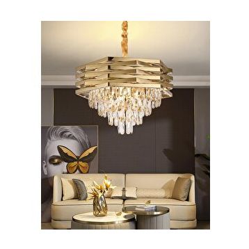 Apliqa Corde 50'lik Gold Kaplamalı Kristal Avize